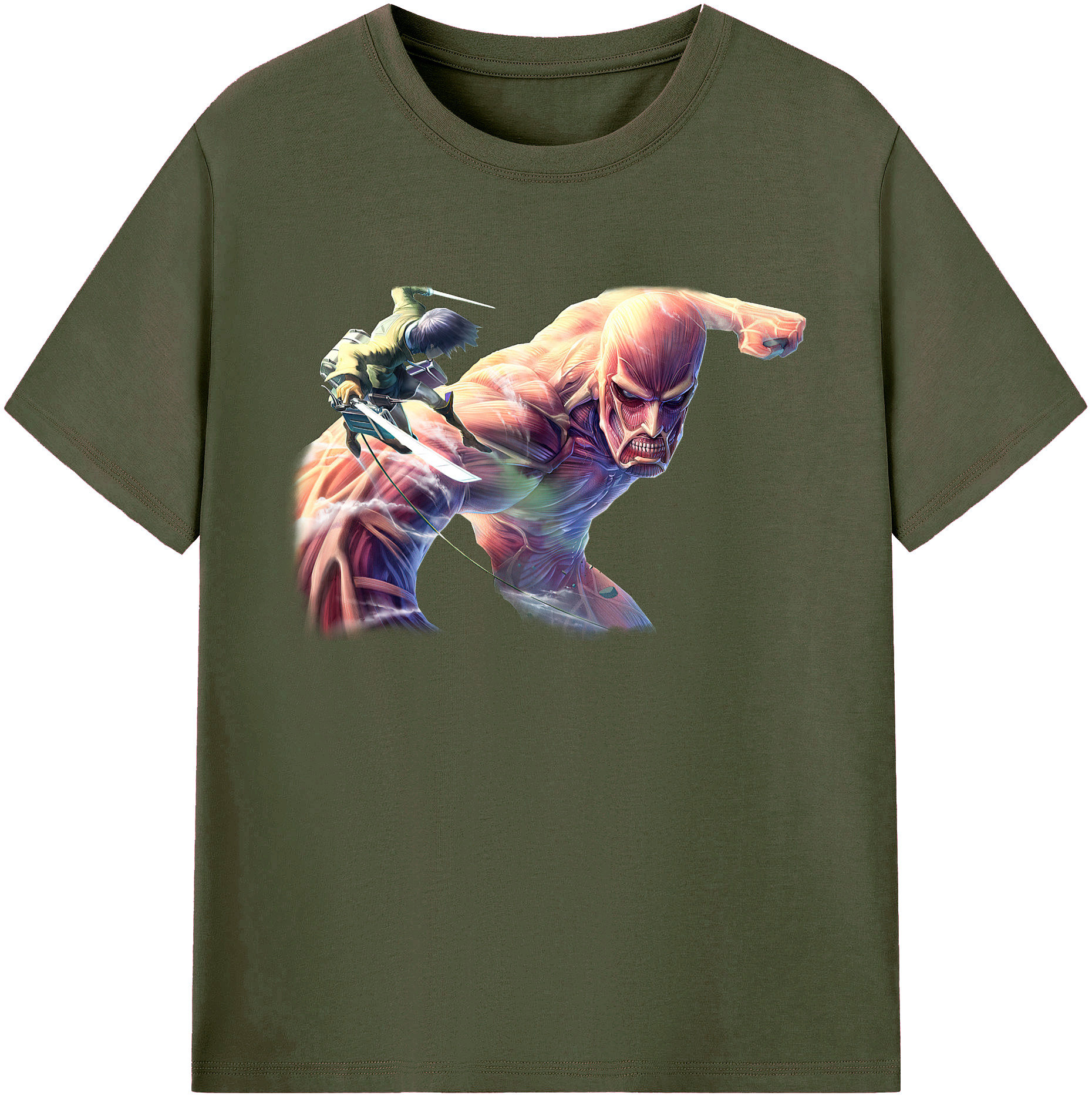 （画像用） 進撃の巨人 Attack on Titan 綿100％ メンズ半袖Tシャツ｜肌触りやわらか＆通気性